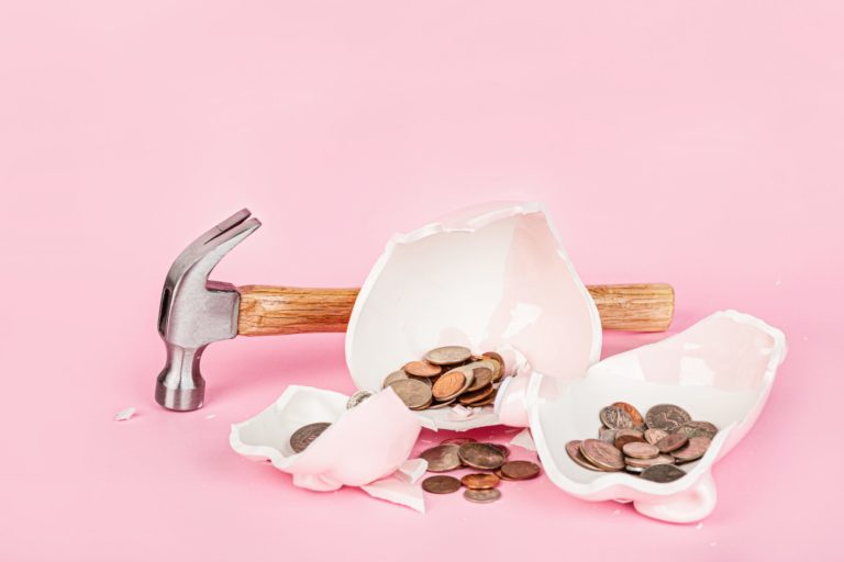 broken piggy bank