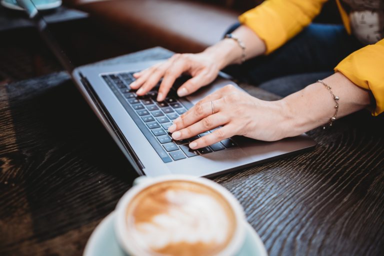 a person using a laptop
