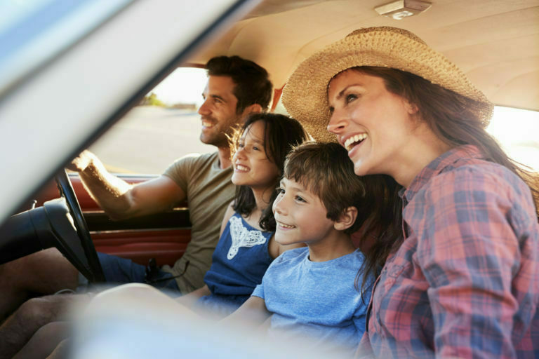 a family in a car