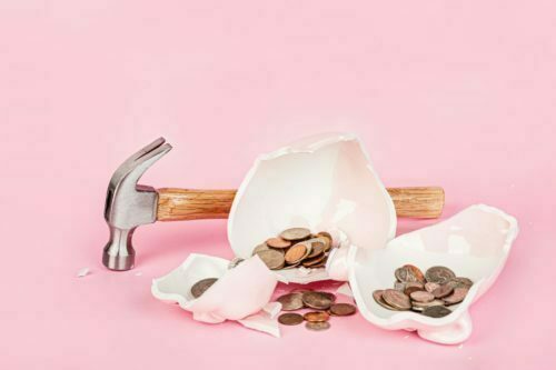 broken piggy bank